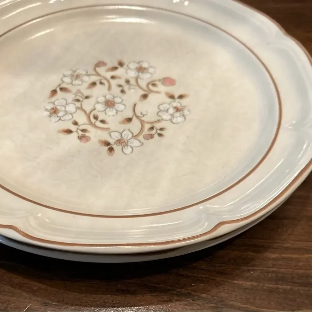 The Covington Edition Idlewild Dinner‎ Plates Cream Set 4 Vintage Cottagecore